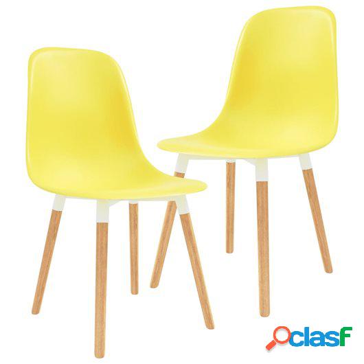 Sillas de comedor 2 unidades plástico amarillo