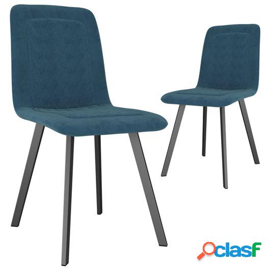 Sillas de comedor 2 unidades terciopelo azul