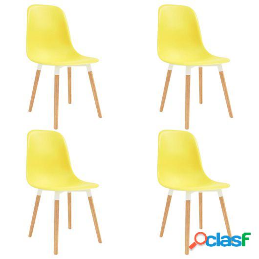 Sillas de comedor 4 unidades plástico amarillo
