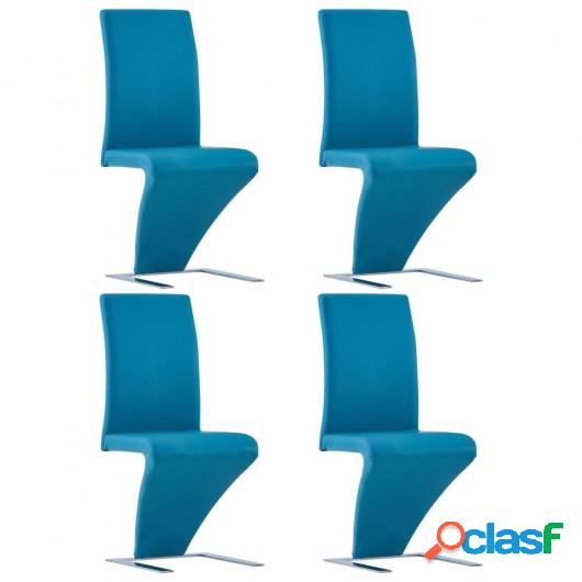Sillas de comedor forma de zigzag 4 uds cuero sintético