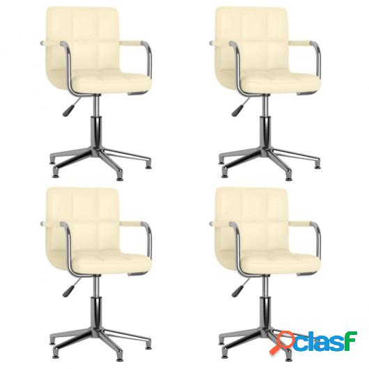 Sillas de comedor giratorias 4 uds cuero sintético color