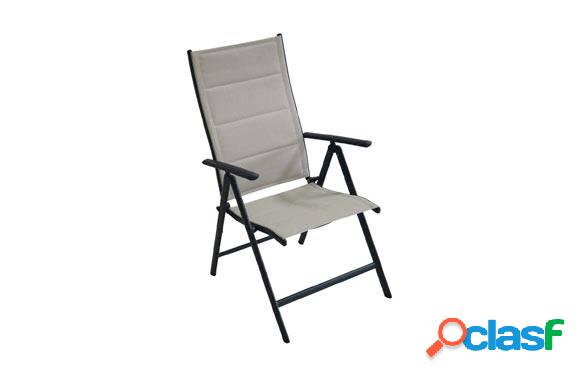 Sillon Posicion Aluminio Textilene Acolchado Gris Practic