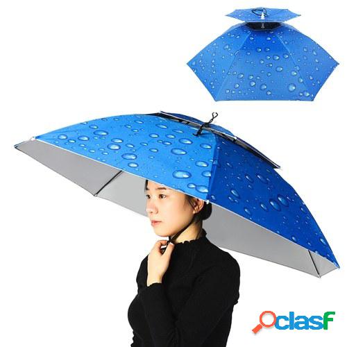 Sombrero de paraguas de doble capa Mujeres Hombres Gorra de