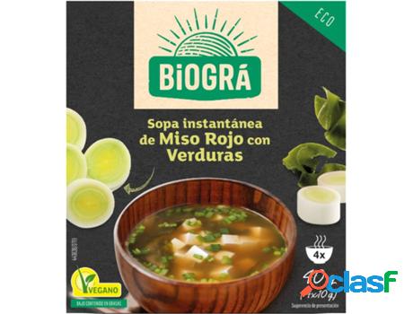 Sopa Bio Miso Rojo con Verduras Bio BIOGRÁ (4 Carteiras)