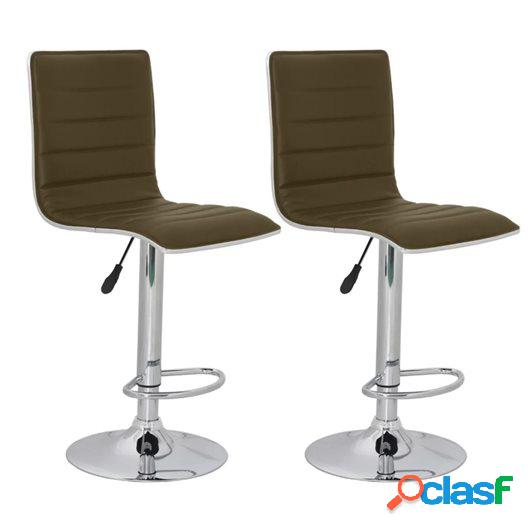 Taburetes de bar marrones 2 unidades 41x47,5x95-116 cm