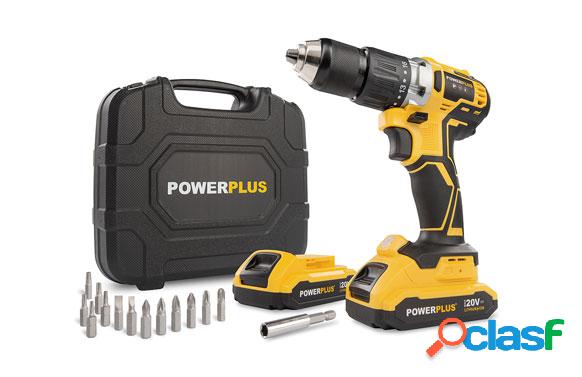 Taladro Batería Percutor Sin Escobillas Powerplus 20 V 2