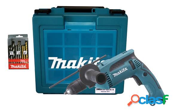 Taladro percutor con cable Makita 680W con accesorios