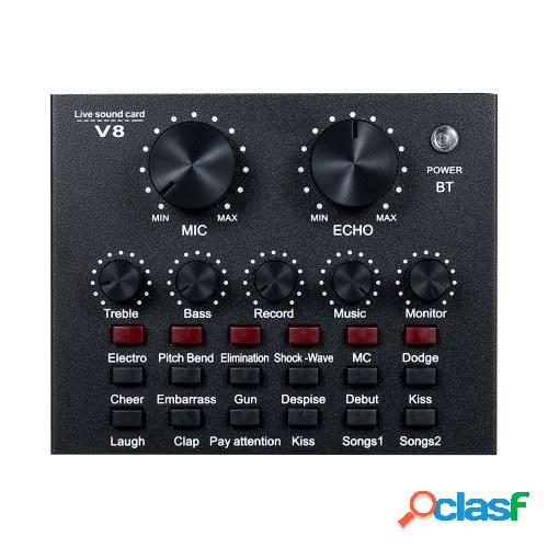 Tarjeta de sonido externa multifuncional V8 6 modos de