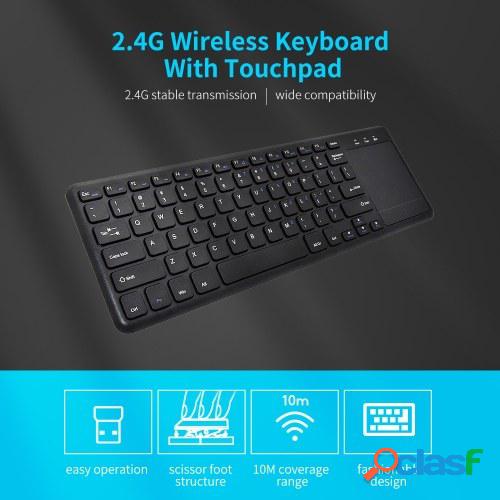 Teclado inalámbrico 2.4G con panel táctil multifuncional