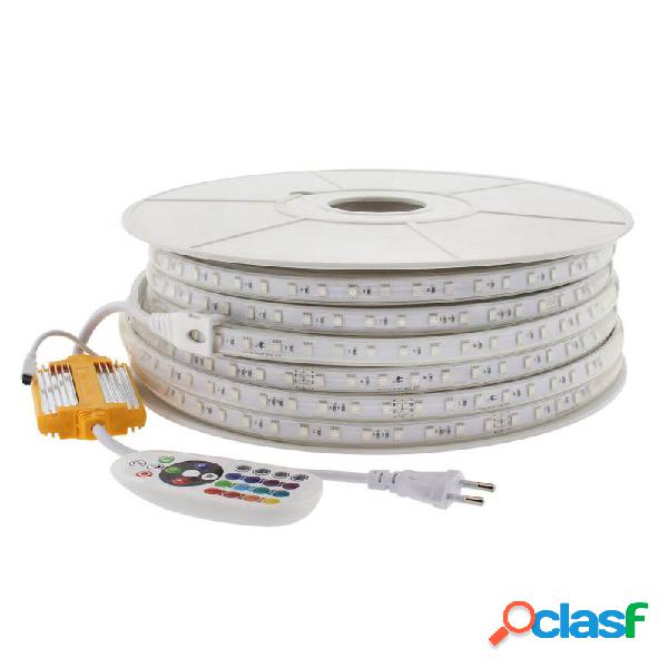 Tira led 220v smd5050 60led/m rgb carrete 50 metros + mando