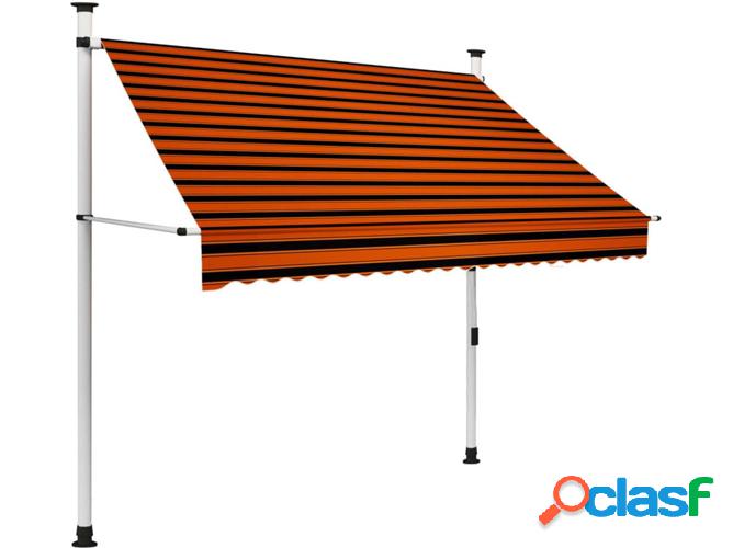 Toldo VIDAXL manual retráctil Naranja y Marrón (200 cm)