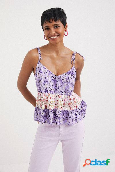 Top de tirantes floral