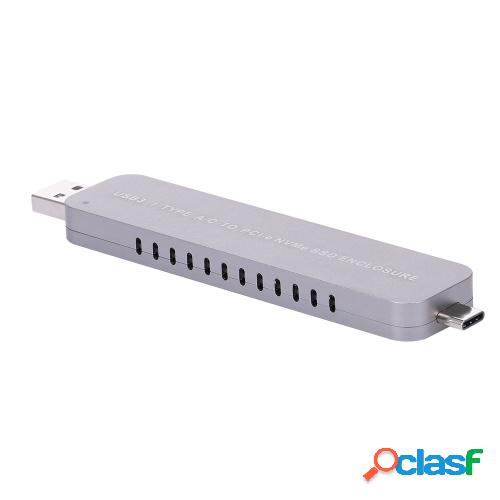 USB 3.1 Tipo A / C a PCI-e NVMe M.2 SSD Carcasa Adaptador