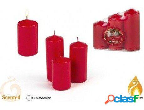 Vela HOGAR Y MÁS Aromática Decorativa En Pack De Rojo Para