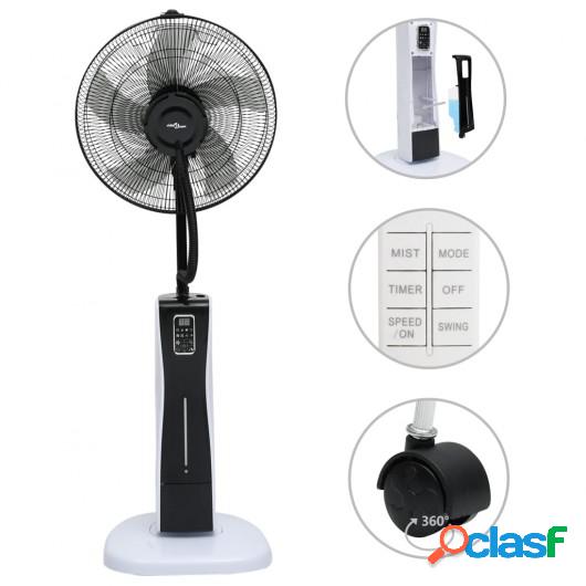 Ventilador nebulizador de pie y mando a distancia blanco