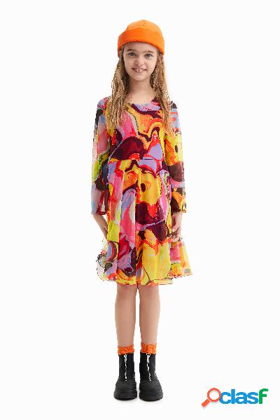 Vestido tul print digital