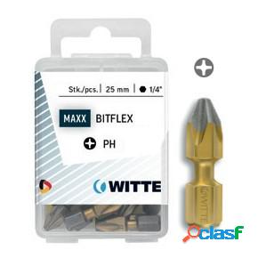 WITTE 427973 - 5 Puntas en cajita de plástico largo 25 mm