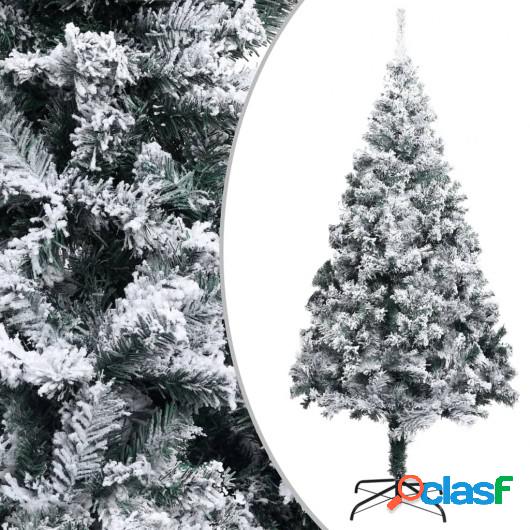 Árbol de Navidad artificial LED PVC verde nieve flocado 400