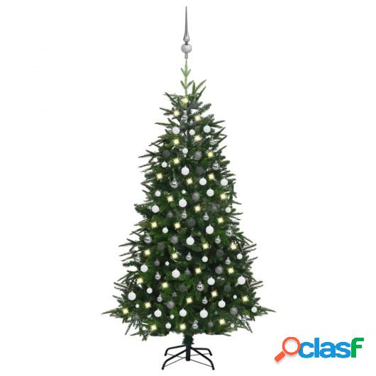 Árbol de Navidad artificial con LED y bolas PVC PE verde