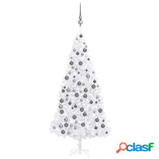 Árbol de Navidad artificial con LED y bolas blanco 300 cm