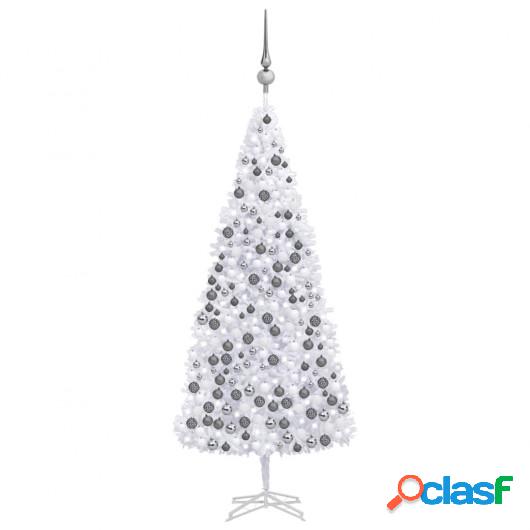 Árbol de Navidad artificial con LED y bolas blanco 500 cm