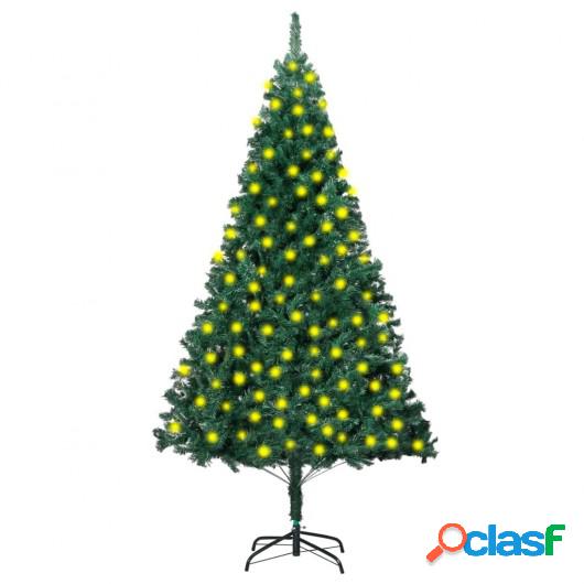 Árbol de Navidad artificial con LED y ramas gruesas verde