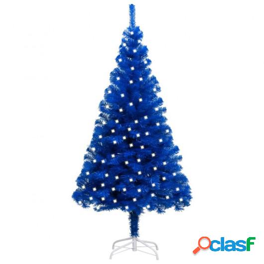 Árbol de Navidad artificial con LED y soporte azul PVC 240