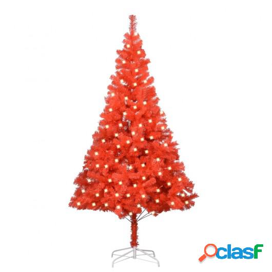 Árbol de Navidad artificial con LED y soporte rojo PVC 240