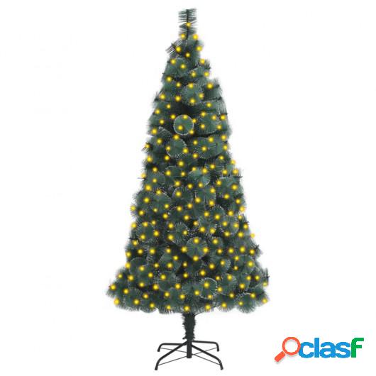 Árbol de Navidad artificial con LED y soporte verde 240 cm