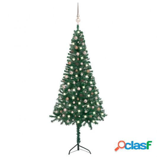 Árbol de Navidad artificial esquina LED y bolas PVC verde