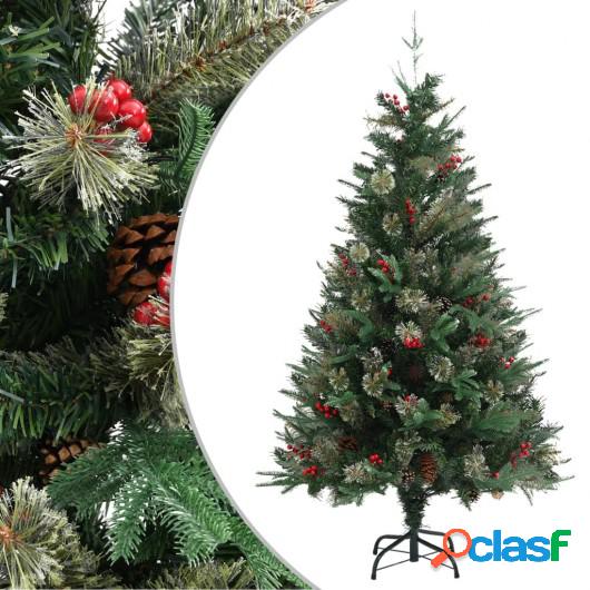 Árbol de Navidad con piñas verde PVC y PE 150 cm