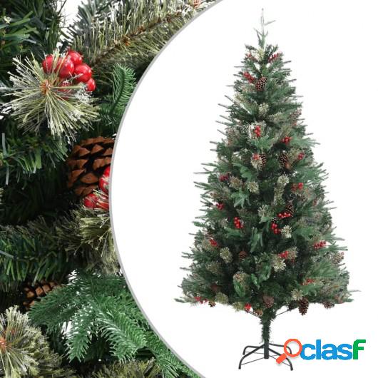 Árbol de Navidad y piñas verde PVC y PE 225 cm