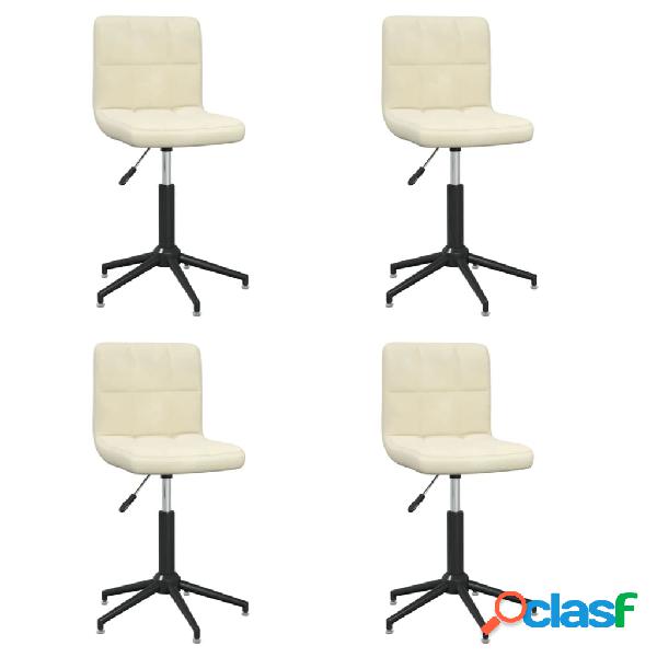 vidaXL 3087666 Swivel Dining Chairs 4 pcs Cream Velvet