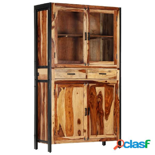vidaXL Aparador con vitrina de madera maciza de sheesham