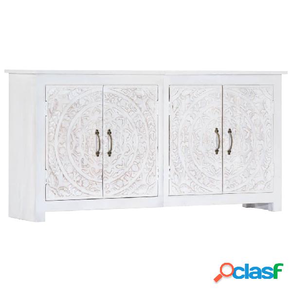 vidaXL Aparador hecho a mano madera maciza acacia blanco