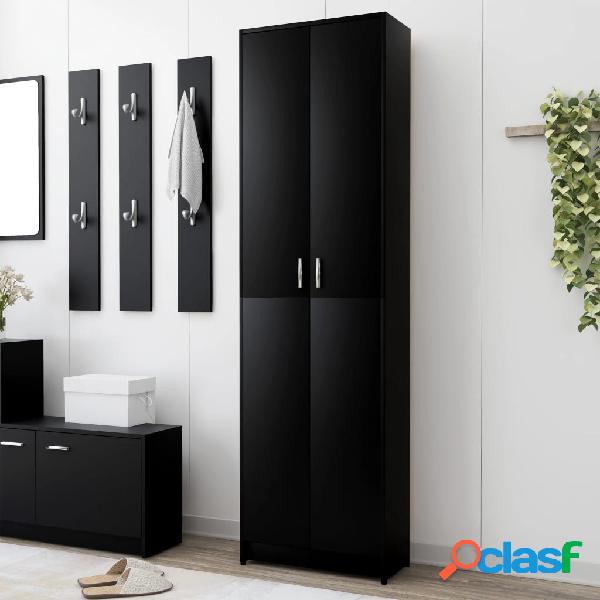 vidaXL Armario de pasillo de aglomerado negro 55x25x189 cm