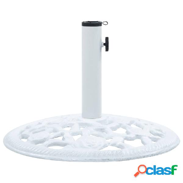 vidaXL Base de sombrilla de hierro fundido blanco 12 kg 48