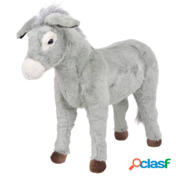 vidaXL Burro de peluche de pie gris XXL