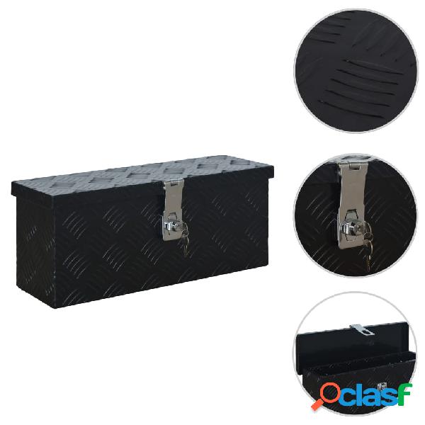 vidaXL Caja de aluminio 485x140x200 mm negra