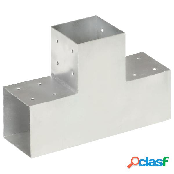 vidaXL Conector de postes en forma de T metal galvanizado