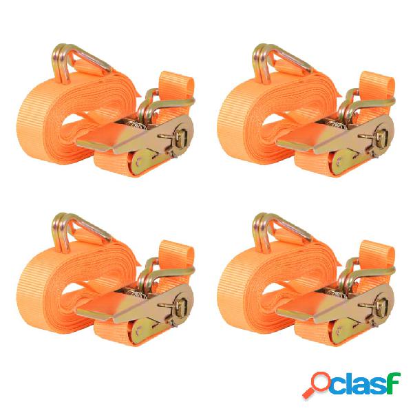 vidaXL Correas de sujeción de trinquete 4 uds 0,4 T 6mx25mm