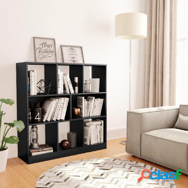 vidaXL Estantería librería de aglomerado negro