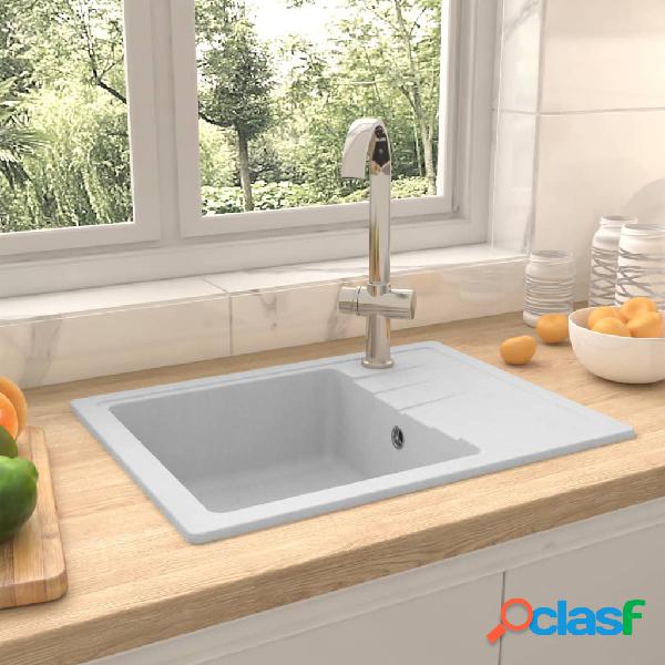 vidaXL Fregadero de cocina con rebosadero ovalado granito