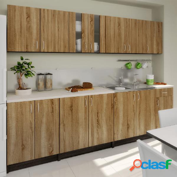 vidaXL Gabinete De Cocina De Color Marrón De 2,6 M
