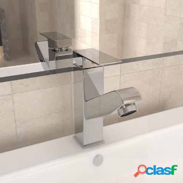 vidaXL Grifo para lavabo con función extraíble cromado
