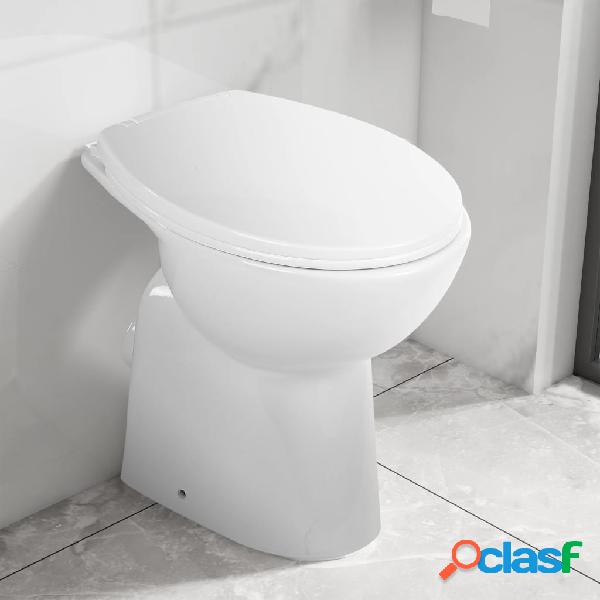 vidaXL Inodoro sin bordes cierre suave 7 cm alto cerámica