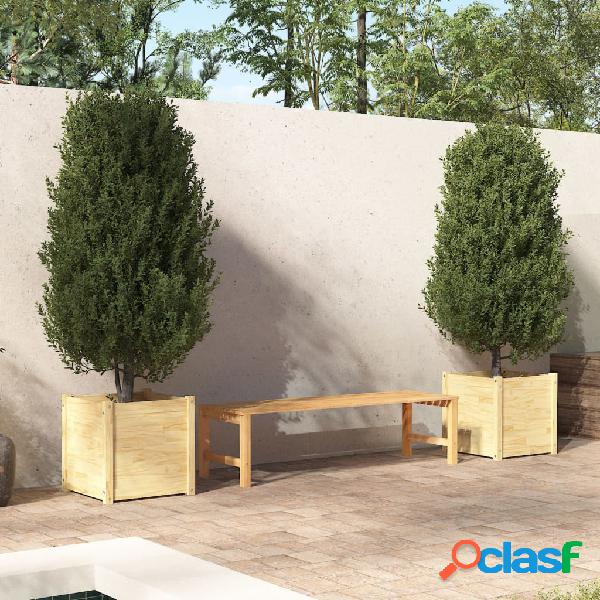 vidaXL Jardineras 2 uds madera maciza de pino 50x50x50 cm