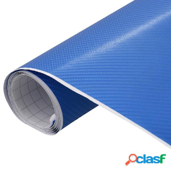 vidaXL Láminas 4D para coche 2 uds azul 100x150 cm+50x150