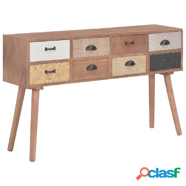 vidaXL Mesa consola con 8 cajones madera maciza de pino