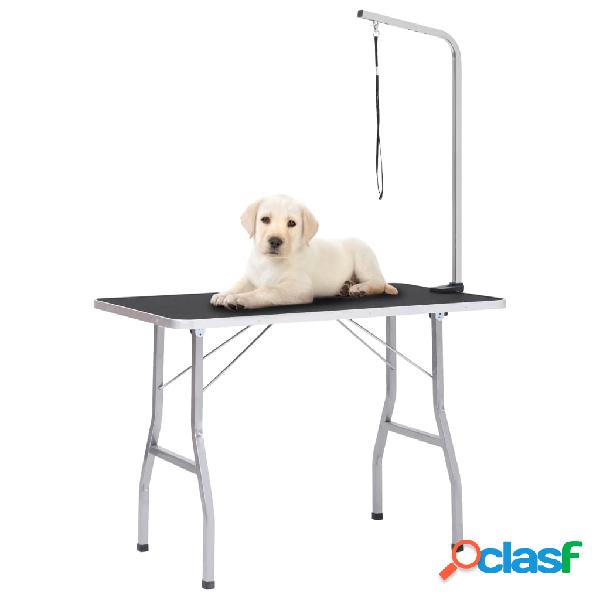 vidaXL Mesa de aseo ajustable para perros con 1 lazo